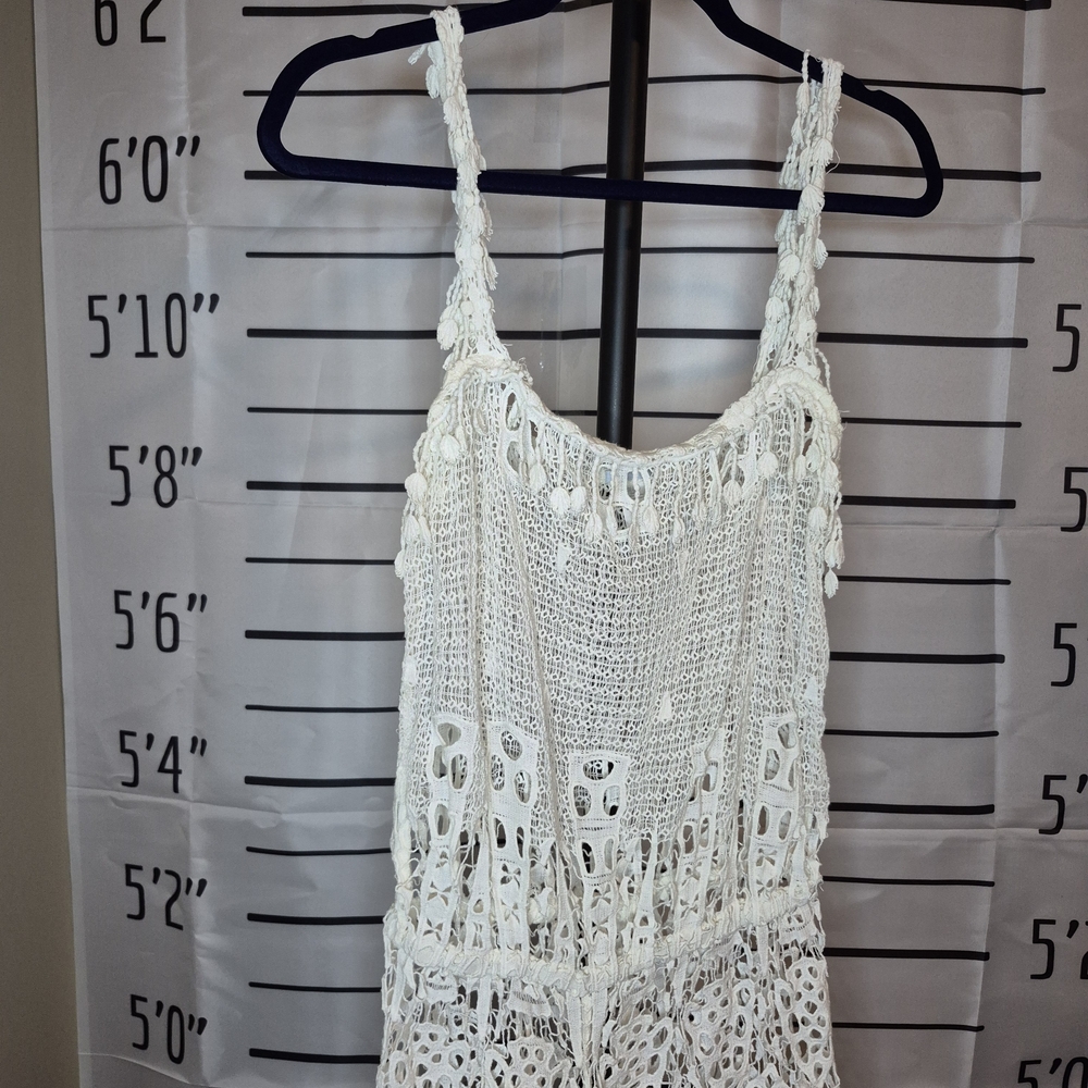 White Crochet Tassel Outfit